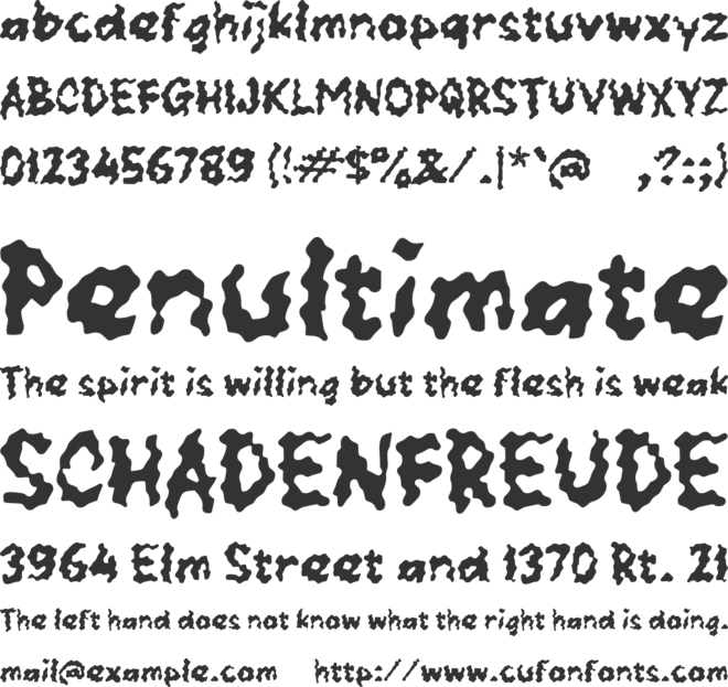 Pacaty font preview