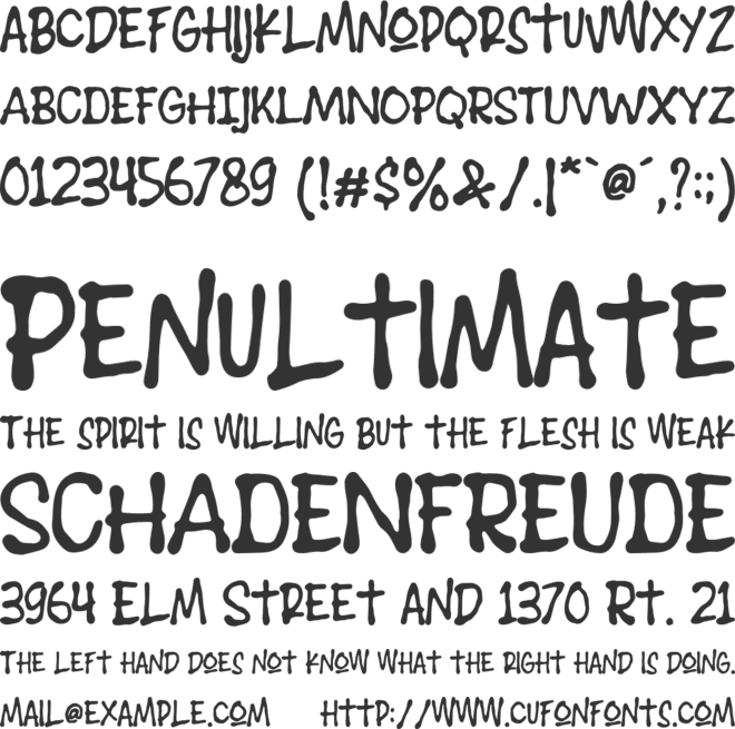 Blanko Exfrone font preview