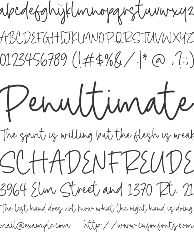 Hilary Kimber font preview