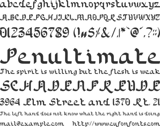 Knight of Arabia font preview