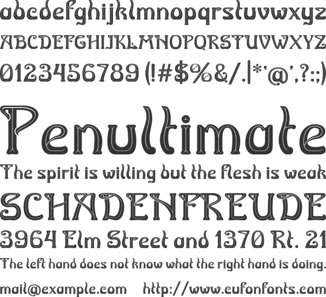 Horta Embossed font preview