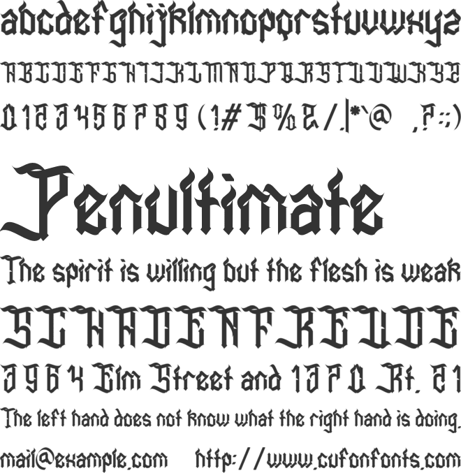 Saxterun font preview