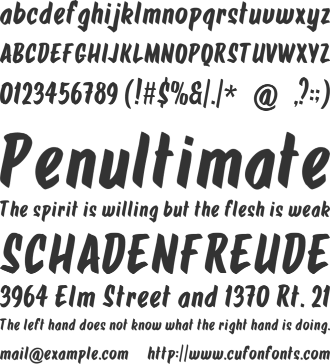 Garage Brush font preview