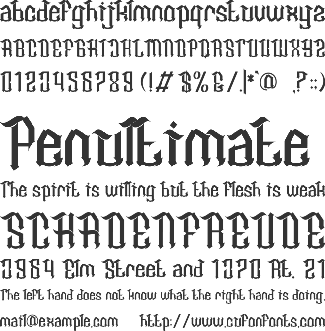 Raveinus Clawny font preview