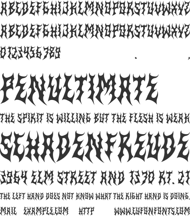 Berzex Metal Font font preview