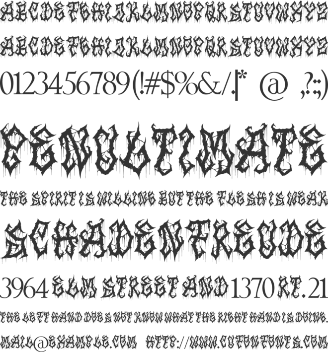 Throne Metal Font font preview