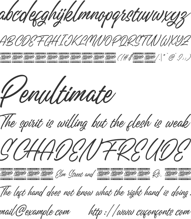 The Swirtland font preview