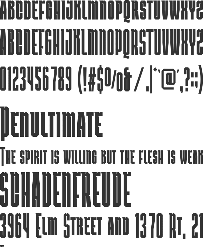 Aeroplus font preview