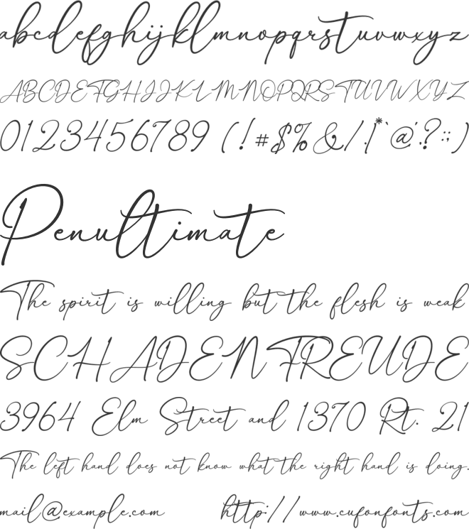 Celistino font preview