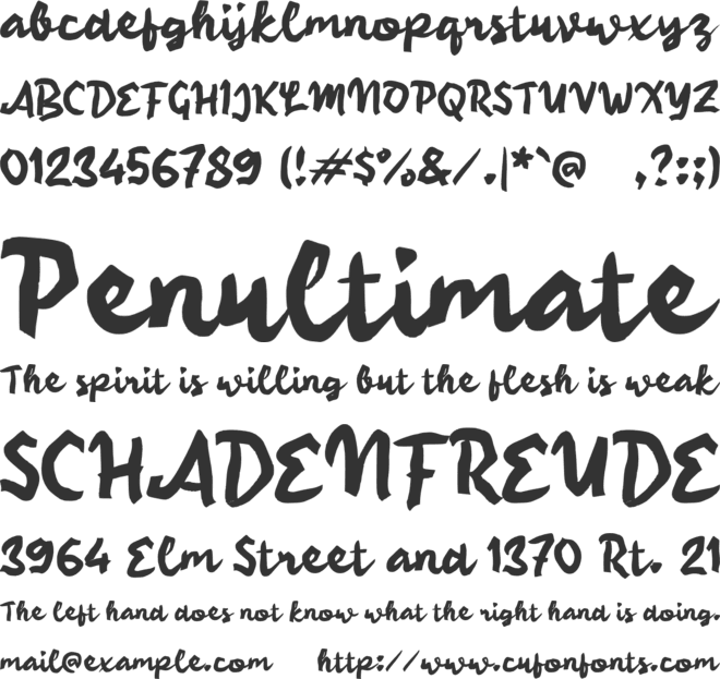 Qacky Brush font preview