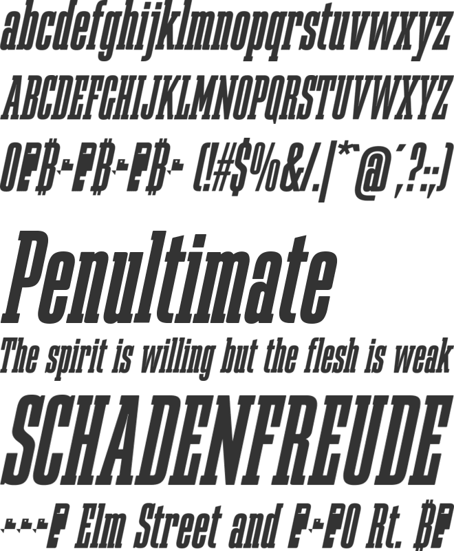 Bigplace font preview