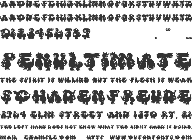 Monster DIno font preview