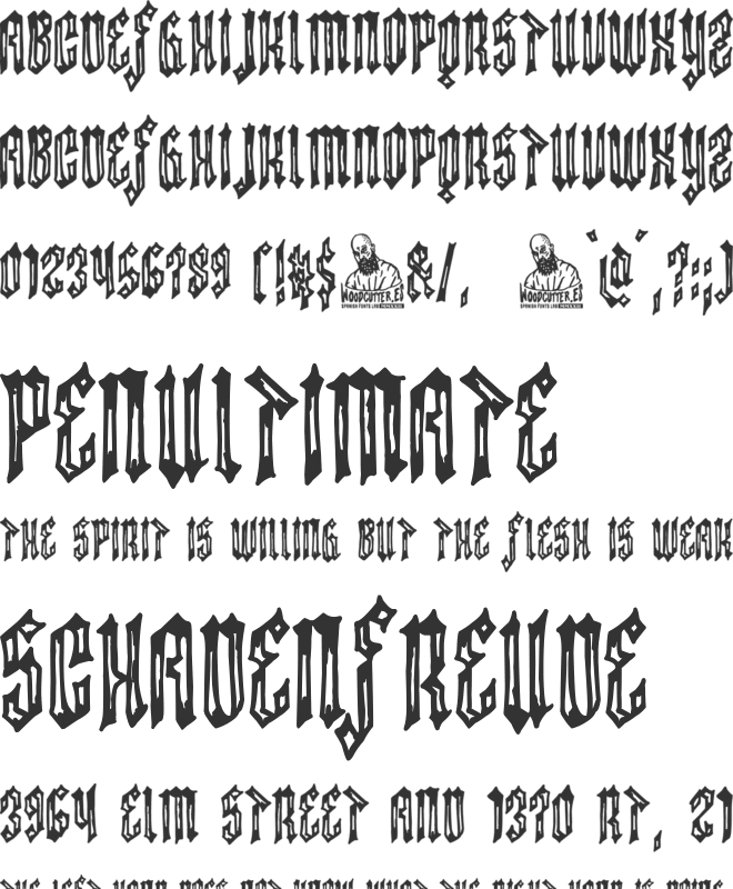 Darkness Division font preview