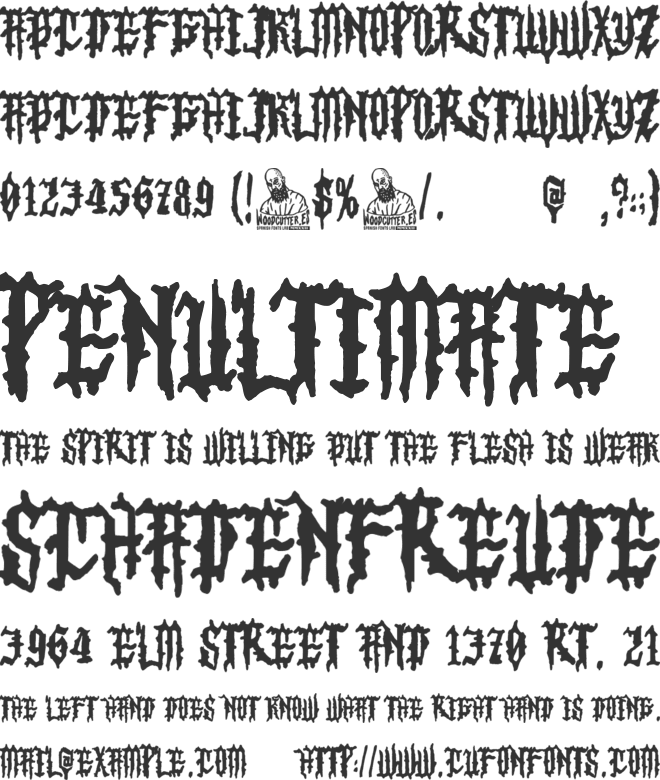 Party in the Hell font preview