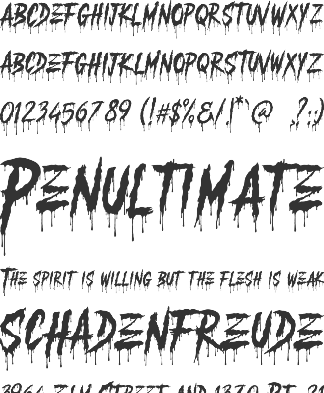 Scream Blood font preview