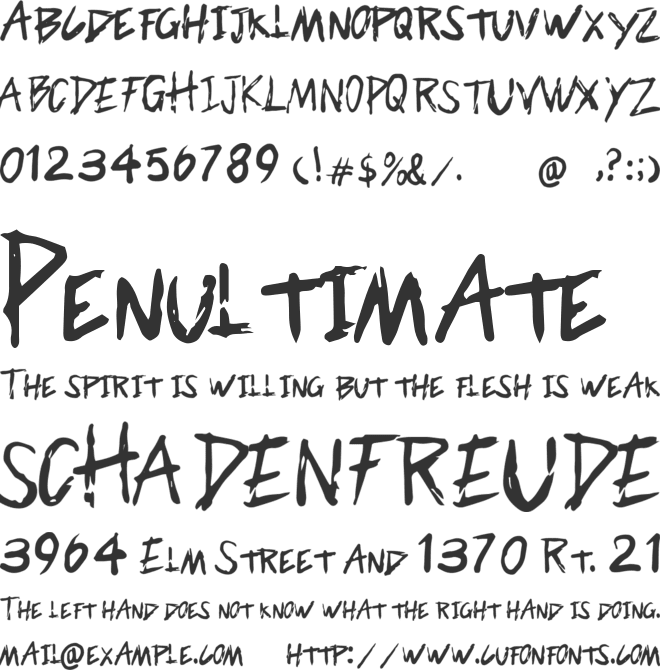 Scarebrook font preview