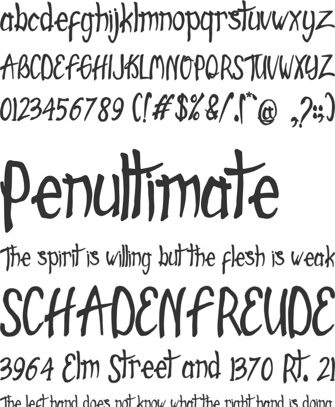 Screentime font preview