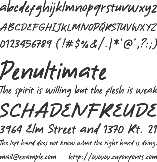 Just Note font preview