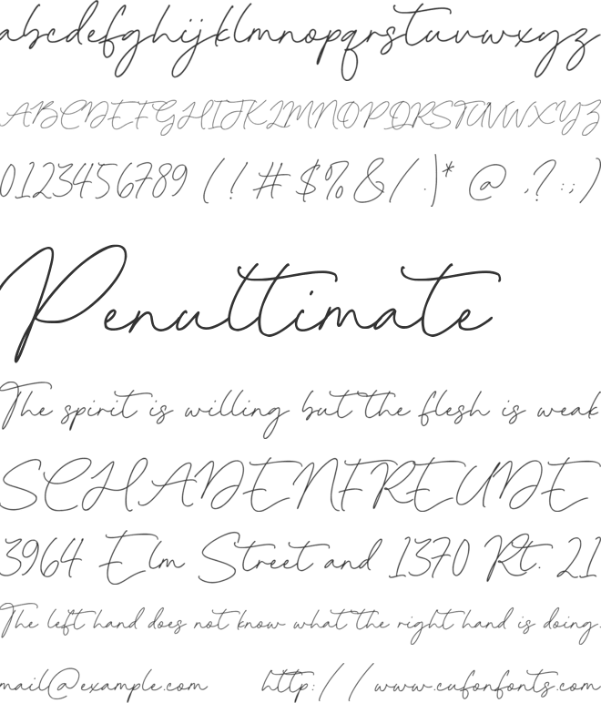 Celestia Tilemans font preview