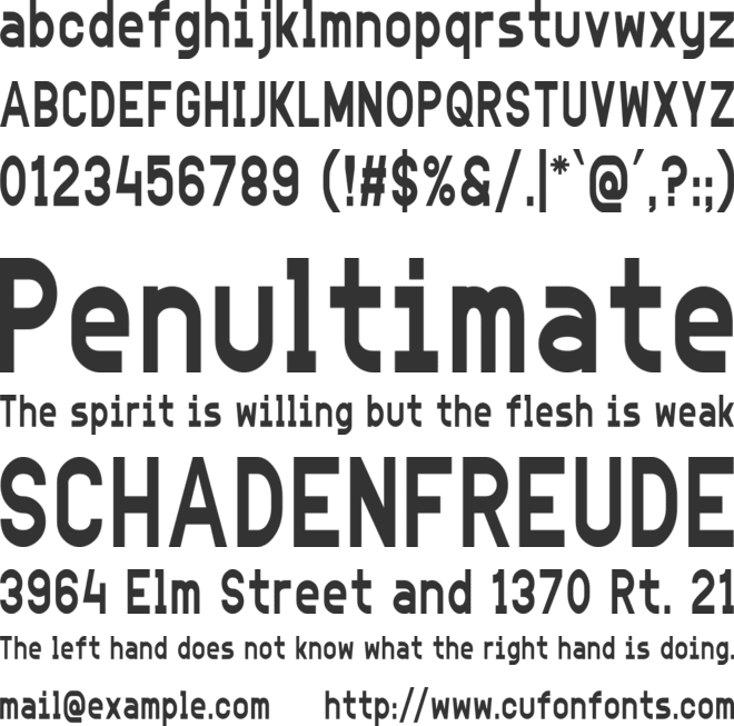 Elevatia font preview