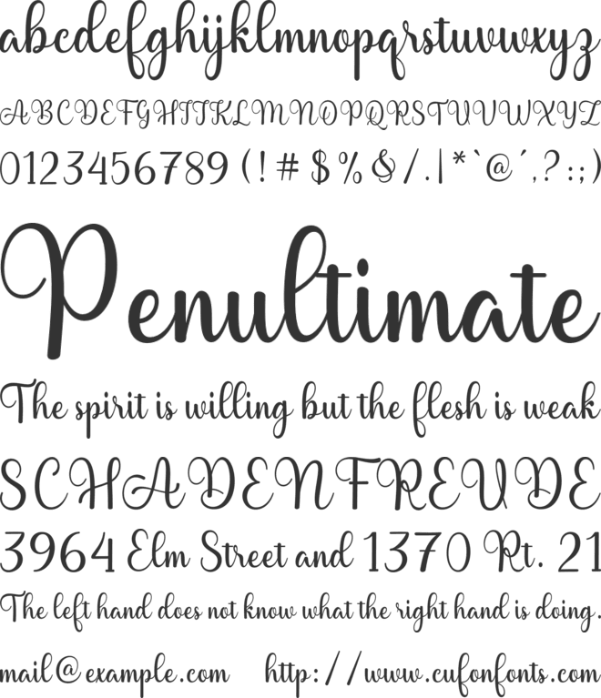 Pagewide font preview