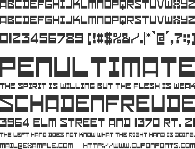 Zeitmax font preview