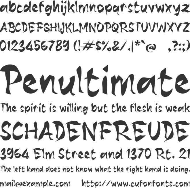 Qaoche font preview