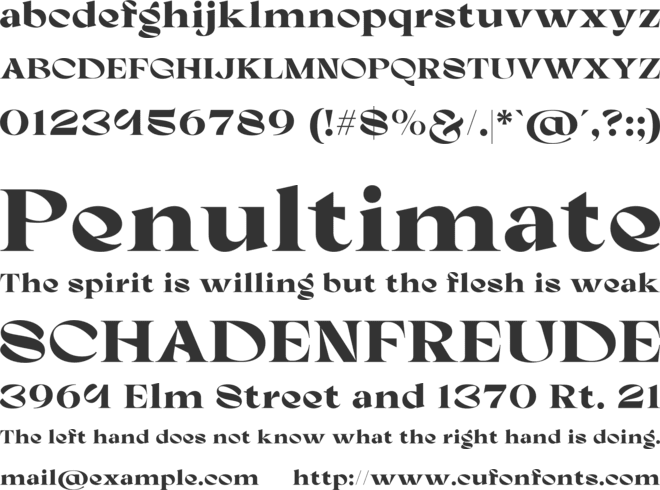 Cinega font preview