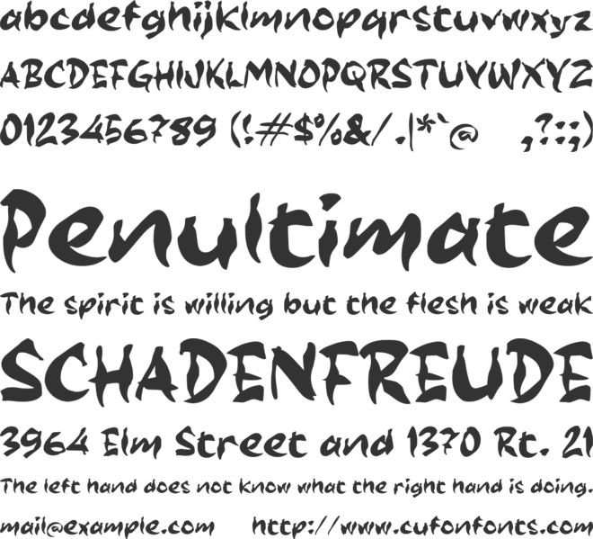 Qaowang font preview