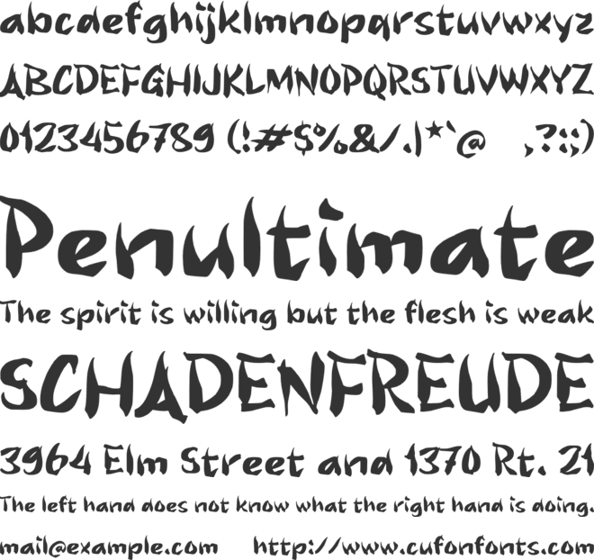 Qachien font preview