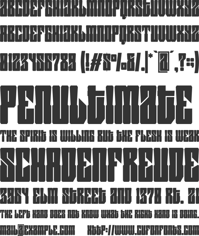 Zetan font preview