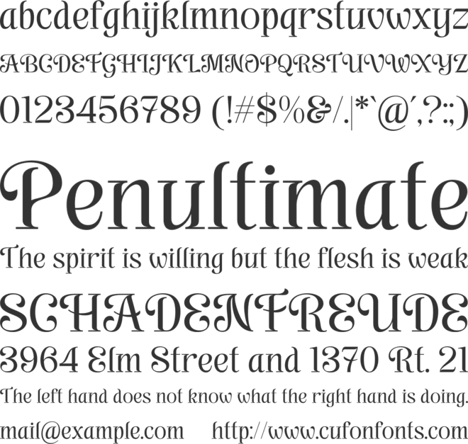 Raniega font preview