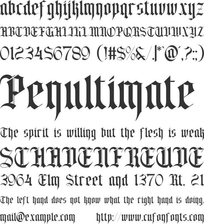 Hieron font preview