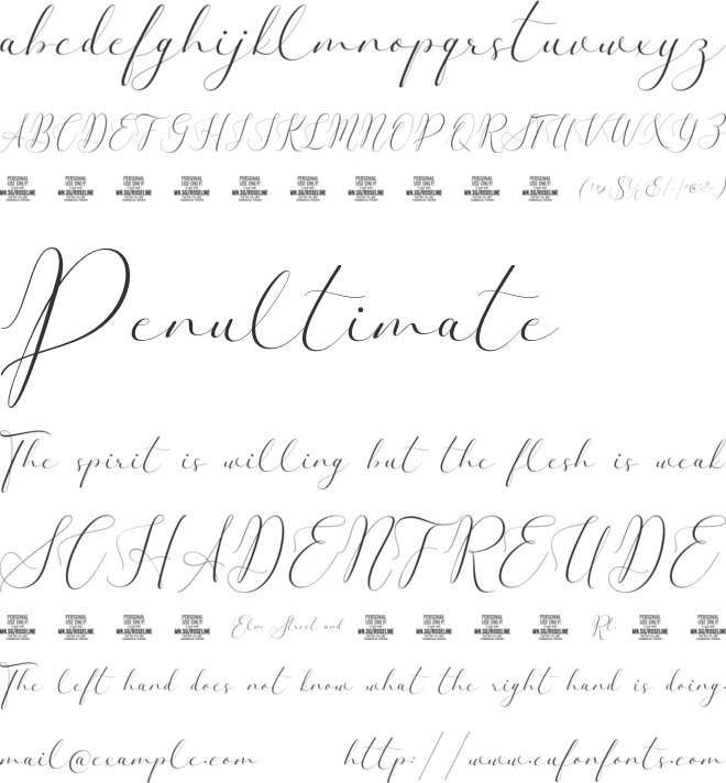 Roseline Dreams PERSONAL USE font preview