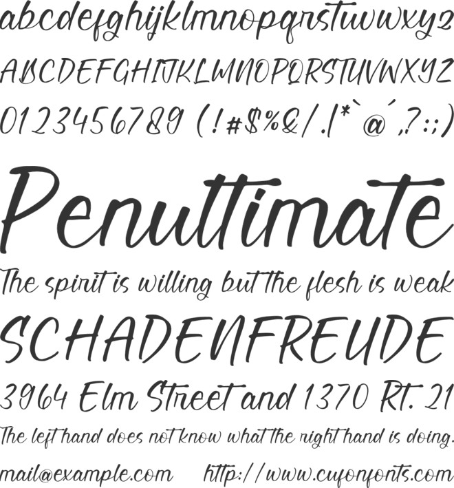 Marmhott Jengala font preview