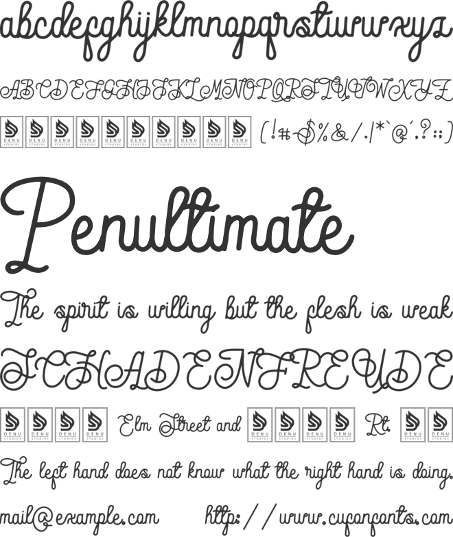 Coutalline font preview