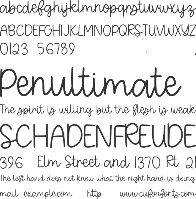 Quirky Sweet font preview