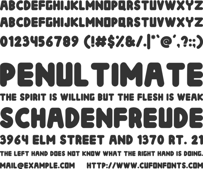 Yubold font preview