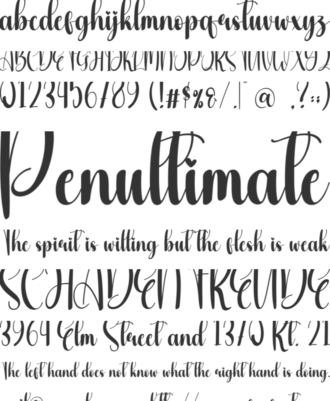 Adventener font preview