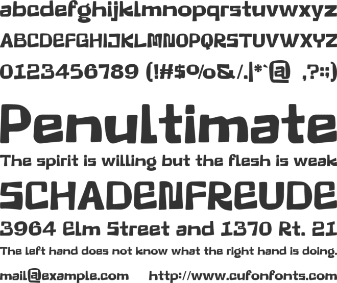 Jhorde font preview