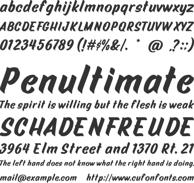 Centory of Brush font preview