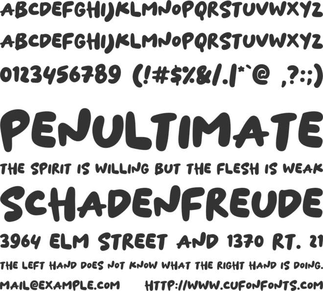 Sawer font preview