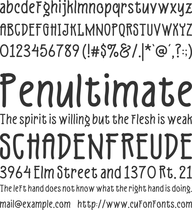 Fruge font preview