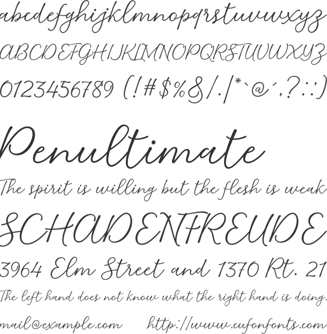 Delizius Script Free font preview