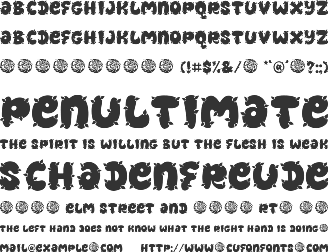 GF Thorns font preview