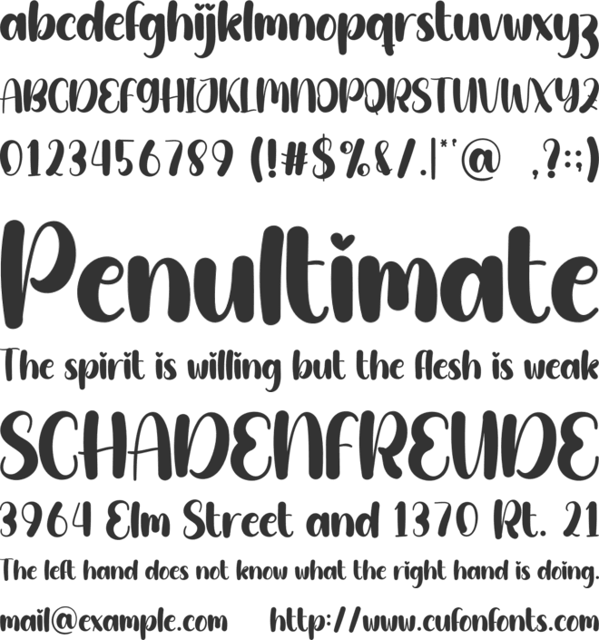 Hello Birthday font preview