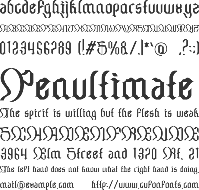 Chameton font preview