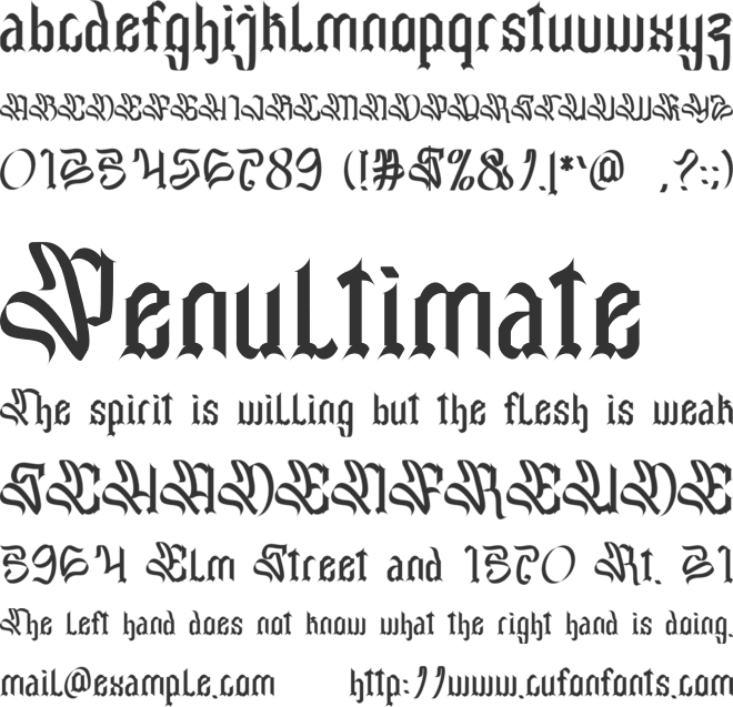 Trayfindor font preview