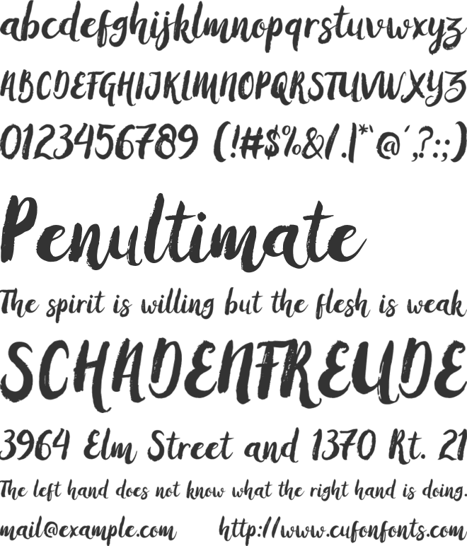 brush Beaute font preview