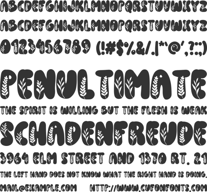 Flower Thanksgiving font preview